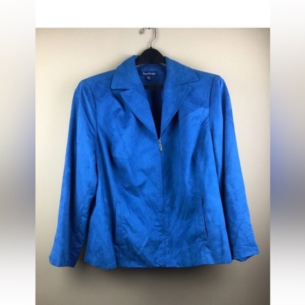 Evan Picone Blue Blazer Classic Notched Lapels